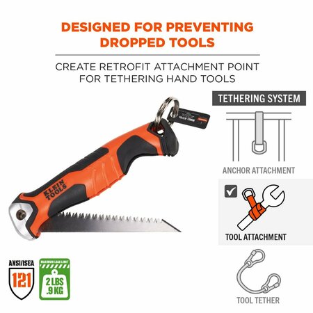 Ergodyne Squids 3785 Split Ring Tool Attachment, 2 lb Max Working Capacity. 1 dia, Silver, 10PK 19785